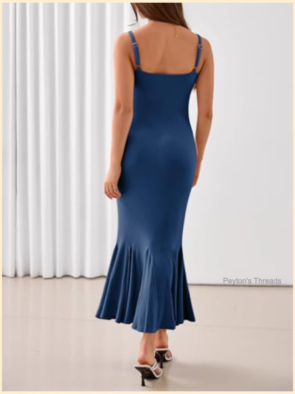 Sleeveless Spaghetti Strap Mermaid Bodycon Maxi Formal Evening Dress - Picture 2 of 7